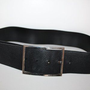 AUTHENTIC BURBERRY BLACK LEATHER WIDE FASHION BELT 40 100